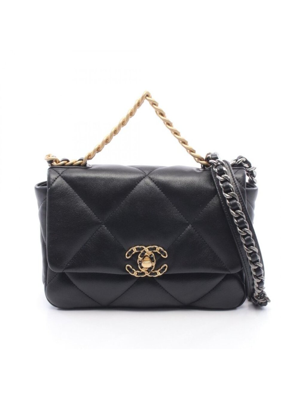 Chanel Shoulder Bag 19 Dixneuf Quilted Black Leather Chanel 19 Chain